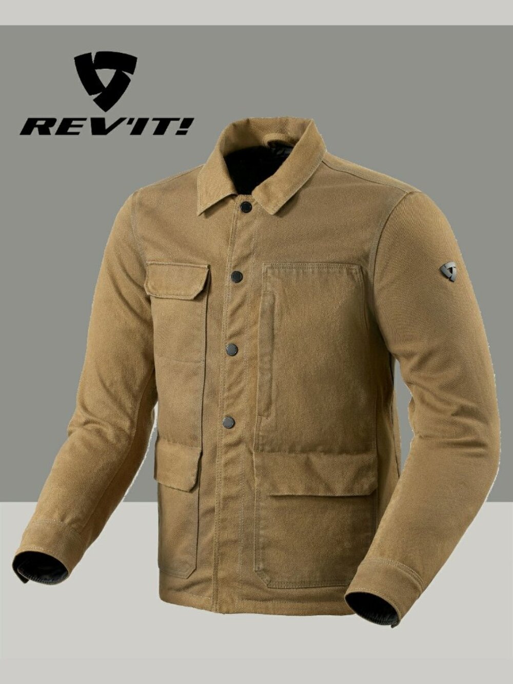REV’IT Worker 2 Overshirt Dark Camel Size Large Motorcycle Shirt Worn Once